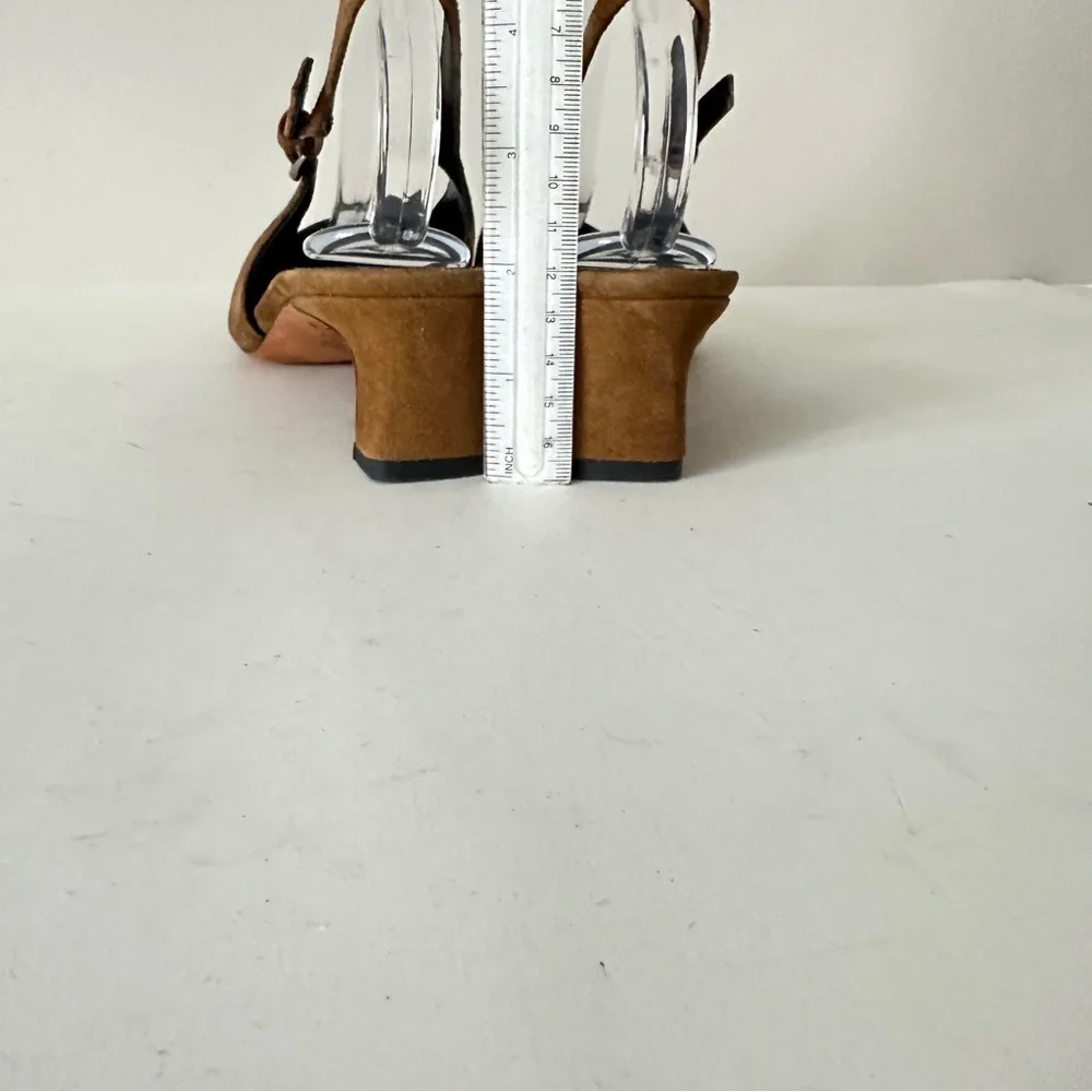 NEW Vince Hart Cinnamon Suede Slingback Women's Kitten Heels, Sz 9 - Picture 9 of 14